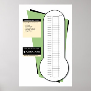 Póster Termômetro Fundraising que inclui a coluna de dat