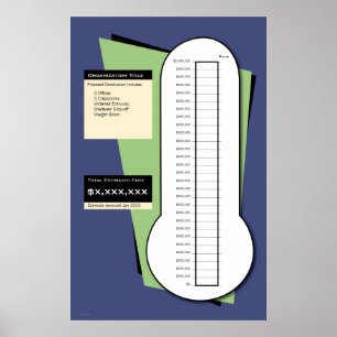 Póster Termômetro Fundraising que inclui a coluna de dat