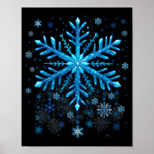 Poster Ternos de Natal de Floco de Neve Azul de Inverno p