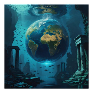Póster Terra Atlântida - Ruínas Submarinas