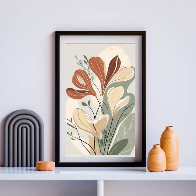 Poster Terra Bloom - Arte de Muro Botânica Abstrato (Criador carregado)