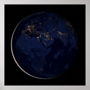 Poster Terra cheio com Luzes da Cidade