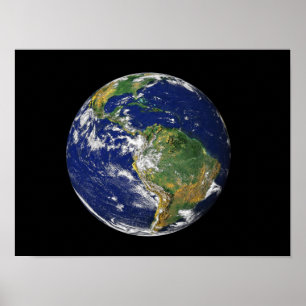 Póster Terra cheio mostrando a América do Sul