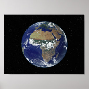 Póster Terra cheio mostrando África e Europa