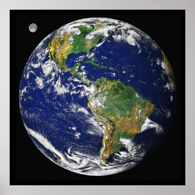 Póster Terra, Como Visto Do Espaço, Em Abril De 2000 (Frente)