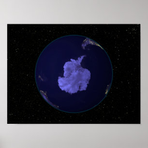 Póster Terra completa na noite que mostra as luzes 7 da