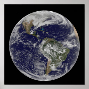 Poster Terra completa que mostra America do Norte e Amer