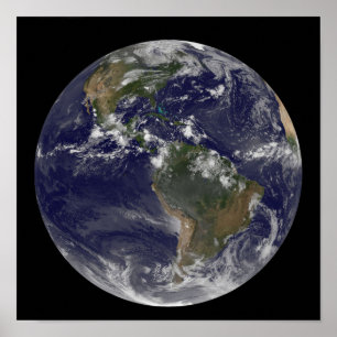 Poster Terra completa que mostra America do Norte e Amer