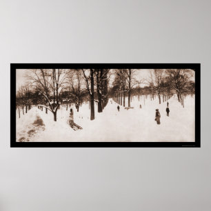 Póster Terra comum de Boston da neve, foto 1904 das MÃES