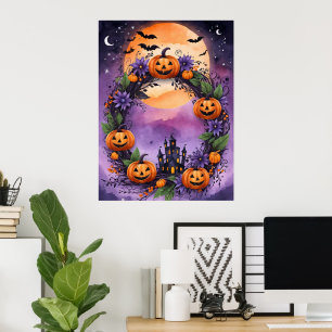 Poster Terra da Lua do Halloween Encantada