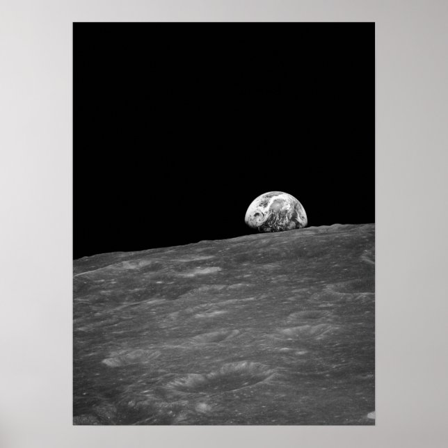 Póster Terra da Missão Lua Apollo 8 (Frente)