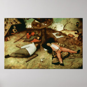 Póster Terra de Cockigne de Pieter Bruegel, o Velho