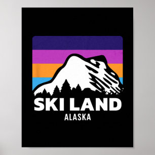 Poster Terra de Esqui Fairbanks Alasca Esquiando Snowboar