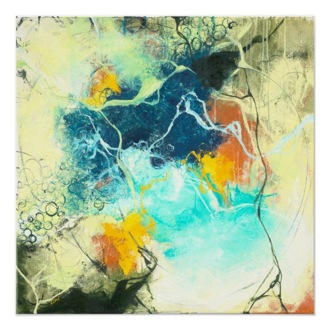 Póster Terra - Design Abstrato Verde (Frente)