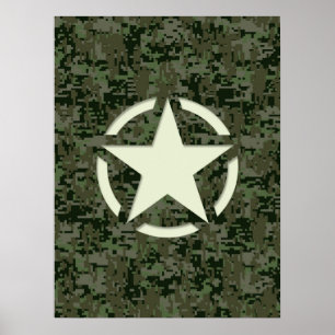 Póster Terra Digital Digital do Star Vintage