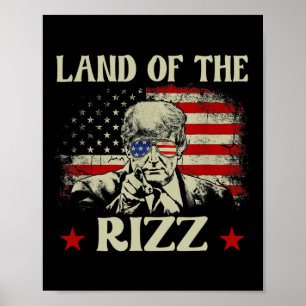 Poster Terra Do Rizz Patriótico Divertido Trump 4 De Julh