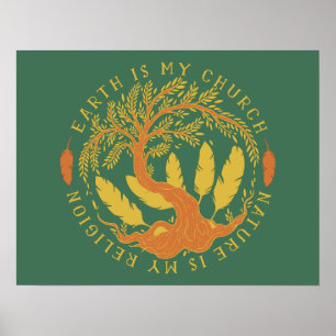 Poster Terra é Minha Igreja, Natureza é minha Religião