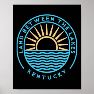 Poster Terra Entre Lagos Kentucky Ao Ar Livre Vintage