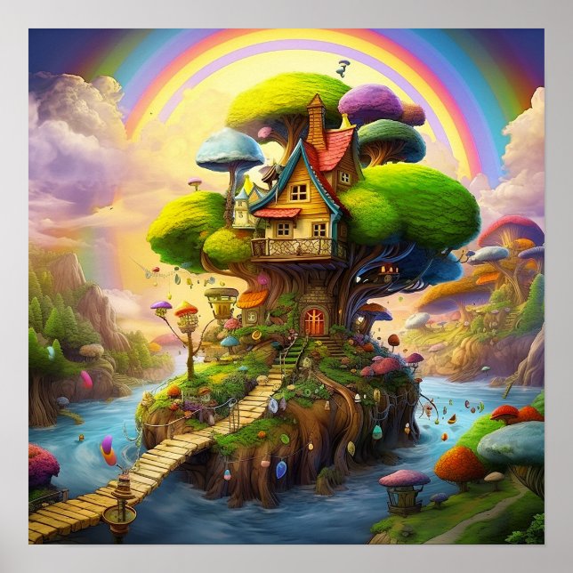 Poster Terra fantasia colorida (Frente)