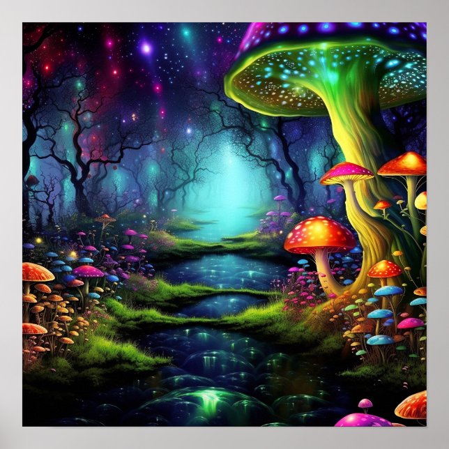 Poster Terra Fantástica Encantada Colorida Mágica e Capri (Frente)