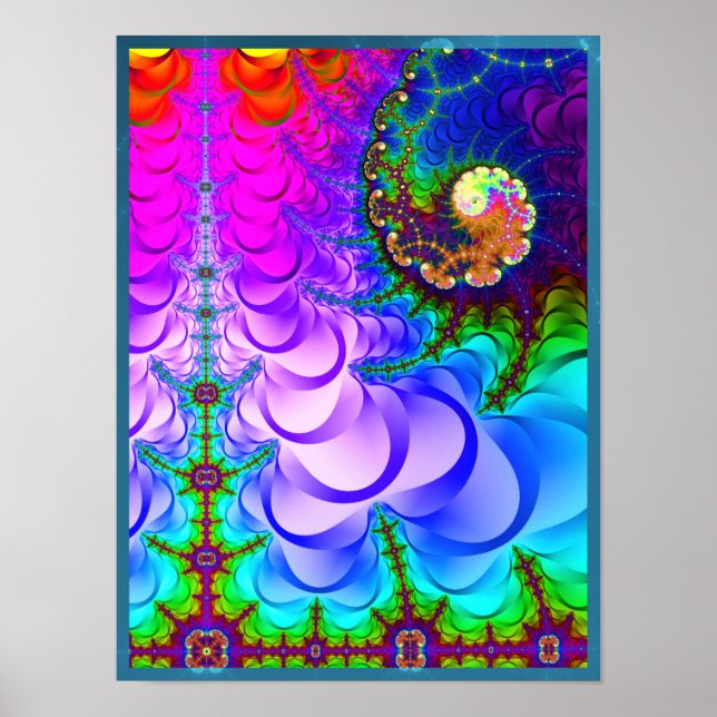 Poster Terra Fractal Psicodélica (Frente)