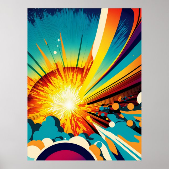 Poster Terra futurística e Arte da Linha Solar (Frente)