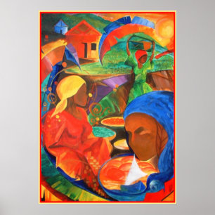 Póster Terra Incêndio Vento 3 Almas 1 Coração