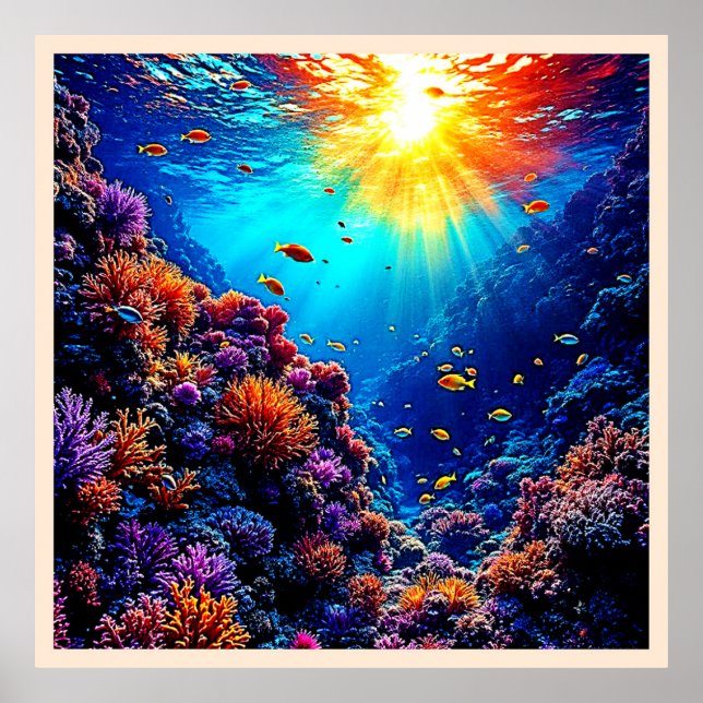 Poster Terra Maravilha do Coral Sunlit (Frente)