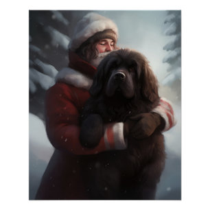 Póster Terra Nova Com Papai Noel Natal Festivo 