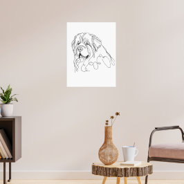 Poster Terra Nova Desenhada à Mão em Arte de Linha Minima