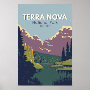 Poster Terra Nova National Park Canada Viagem Art Vintage