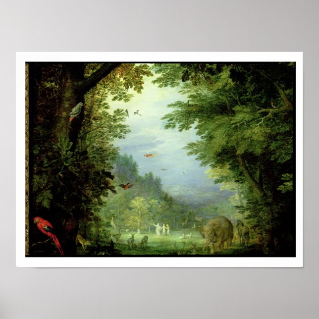 Póster Terra ou Paraíso Terrestre, detalhes de Adão e (Frente)