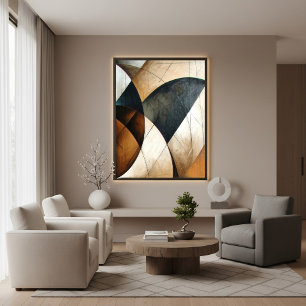 Poster Terra Texturizada Geométrica Abstrata Moderna