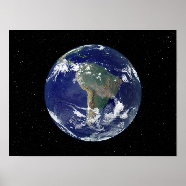 Poster Terra totalmente iluminada centrada na América do  (Frente)