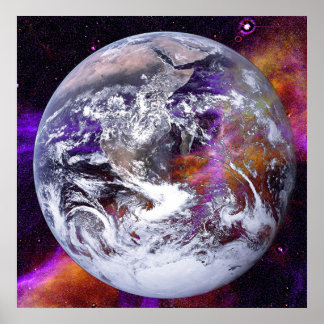 Póster Terra Transparente Na Nebulosa
