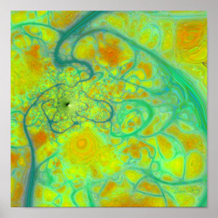 Poster Terra Verde - Lentes Douradas e Teais