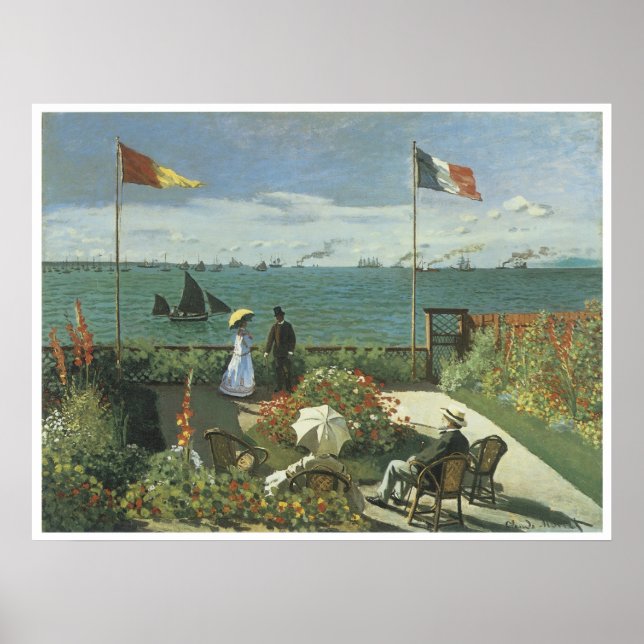 Póster Terrace em Sainte-Adresse, 1867 Claude Monet (Frente)