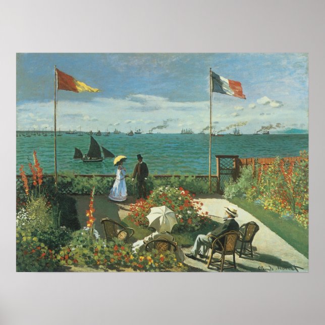 Póster Terraço à Beira-Mar de Claude Monet (Frente)