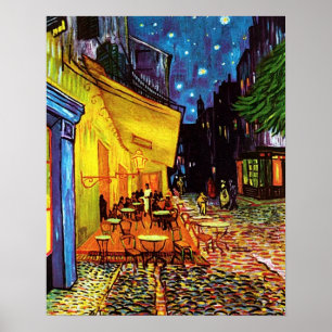 Poster Terraço de Cafe na noite por Vincent van Gogh um