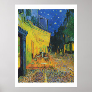 Póster Terraço do café de Van Gogh na noite 1888