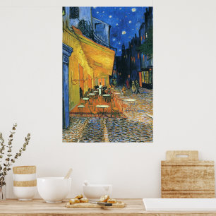 Póster Terraço do café na noite