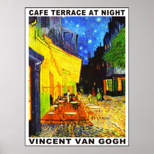 Poster Terraço do café na noite