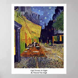 Póster Terraço do café na noite por Vincent van Gogh