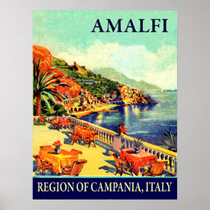 Poster Terraço do hotel em Amalfi, Campania, Italia,
