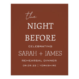 Póster Terracota Elegante na Noite Antes do Casamento