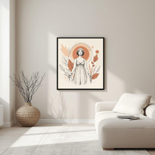 Poster Terracota Flow – Equilíbrio Botânico Abstrato I