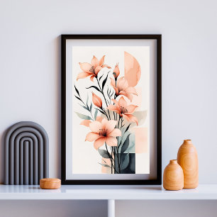 Poster Terracota Jardim Harmonia III – Parede Floral Mode