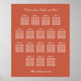 Poster Terracotta 17 Gráfico de Assentos de Casamento de 