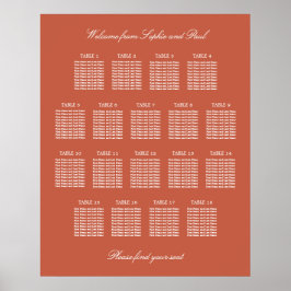 Poster Terracotta 18 Gráfico de Assentos de Casamento de 