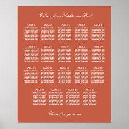 Poster Terracotta 19 Gráfico de Mesa de Casamento de Casa